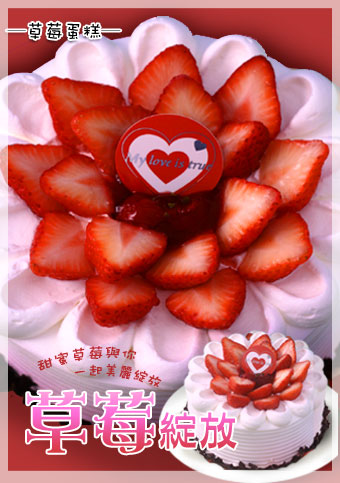 草莓綻放 蛋糕 