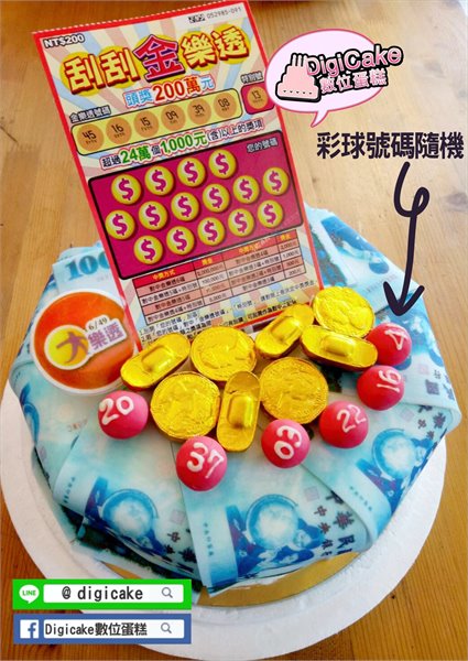 刮刮樂彩球有錢拉錢蛋糕