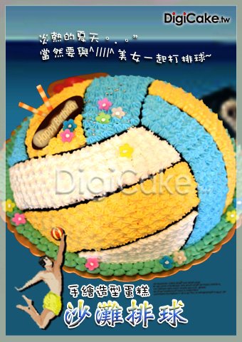 3D沙灘排球 造型蛋糕