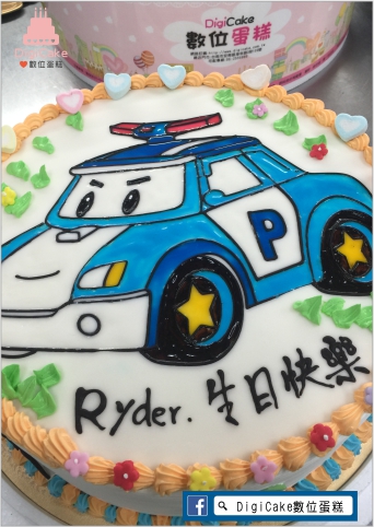 警車手繪蛋糕